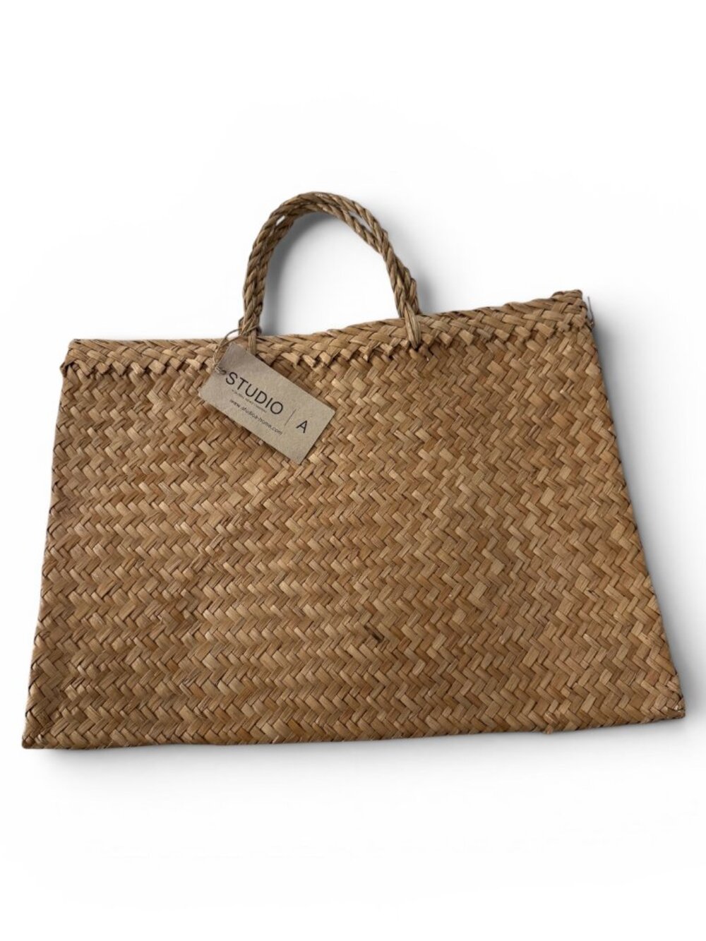NWT STUDIO A Woven Straw Tote Bag – Natural Tan